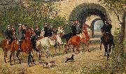 John Arsenius Riders at Uppsala Castle oil painting